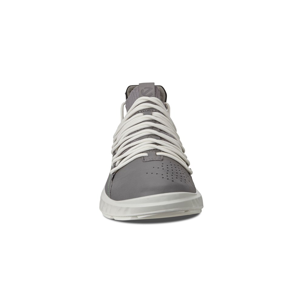 Mens Sneakers - ECCO St.1 Lite Sockss - Grey - 9634YKGVC